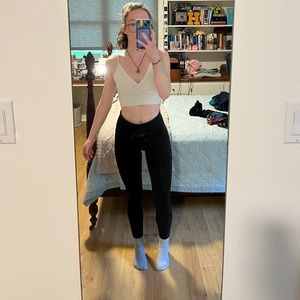 Black Lululemom Leggings with Mesh Details - Size 6